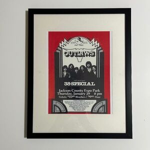 Framed Retro Concert Print 11x14 NWOT